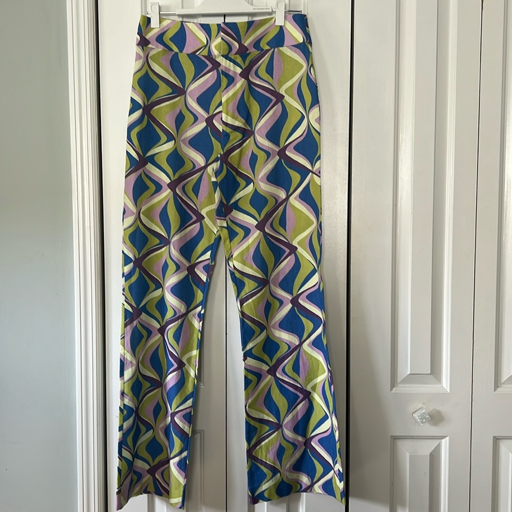 Zara NWT high rise, linen blend flares. Size L.